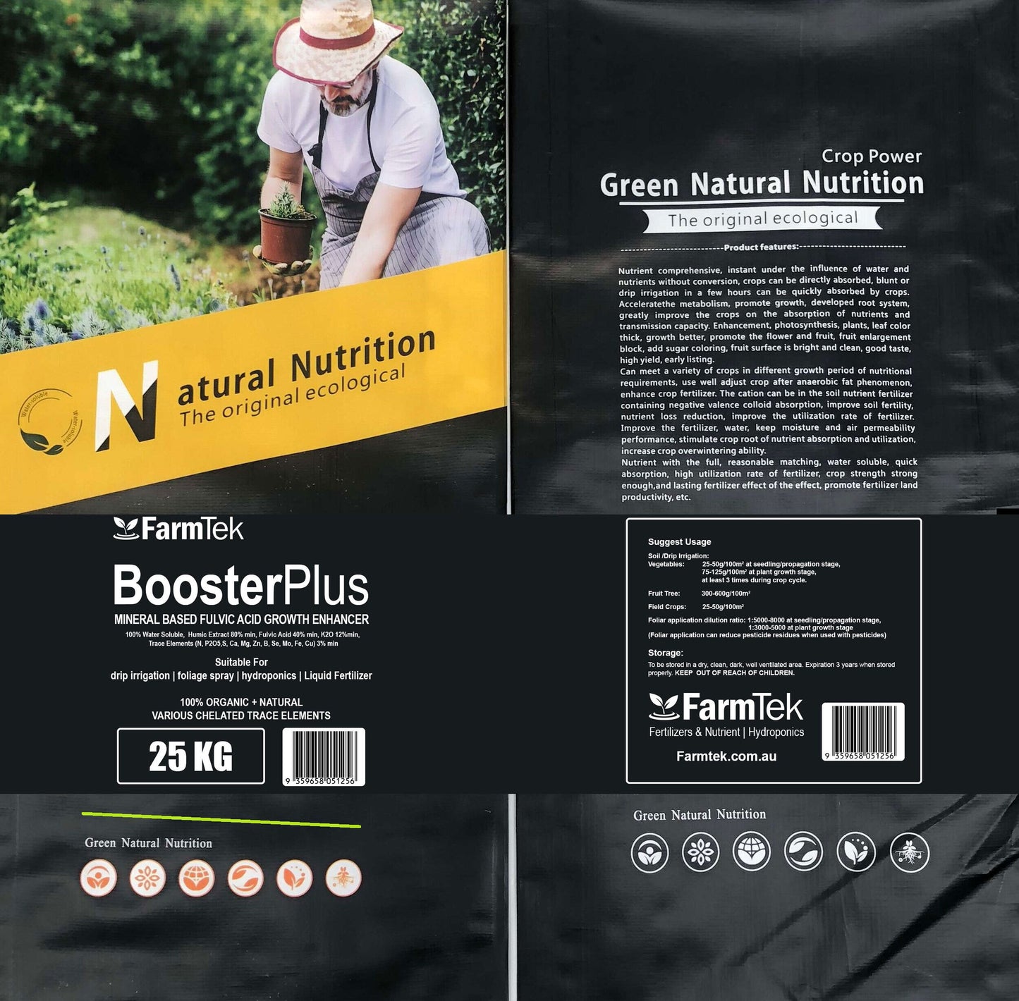 BoosterPlus™ Fulvic Acid Organic Nutrient For Plants Powerful Bio-Stimulants 20Kg (makes 80,000 L / 80 Tons)