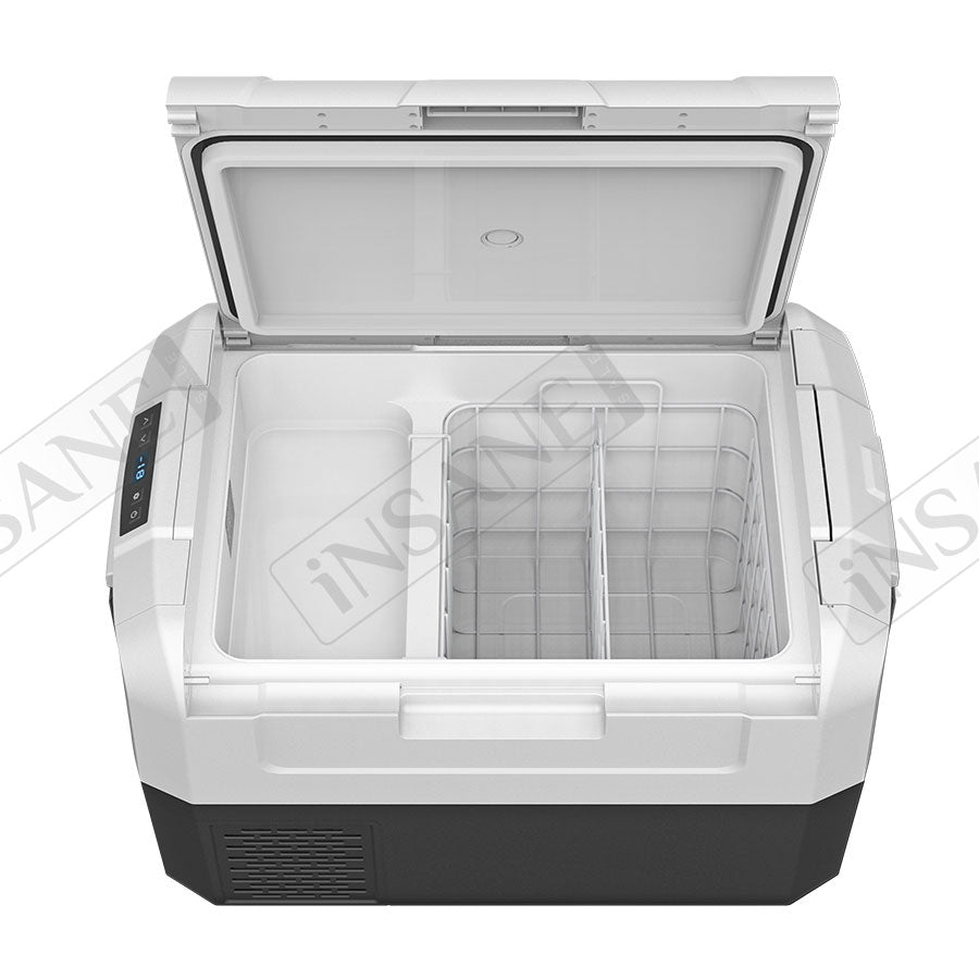Car Fridge 65L 3-way for grocery shopping, travel, and camping, Open Lid Both Sides, Removable Lid