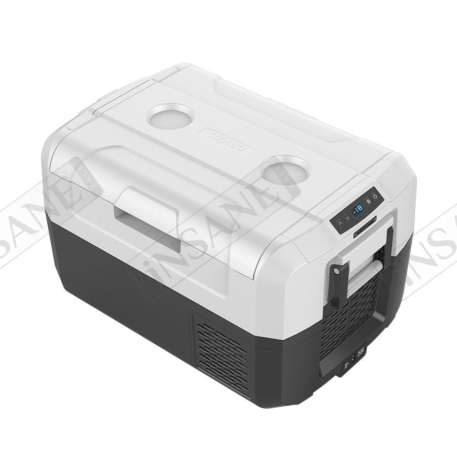 Car Fridge 65L 3-way for grocery shopping, travel, and camping, Open Lid Both Sides, Removable Lid