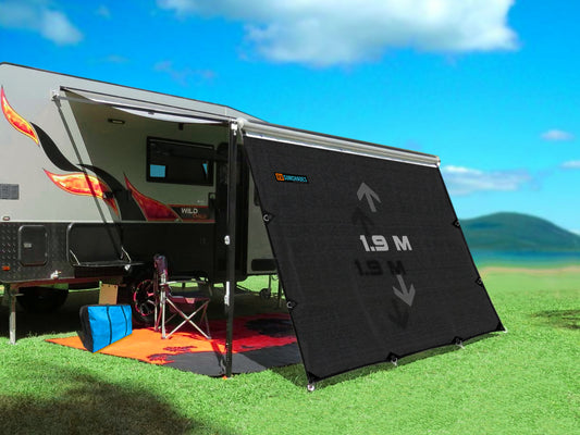 Caravan Privacy Screen 2.5x1.9m Awning Side Wall suit 9Ft Awning (1.9m Drop) iNSANE.SALE