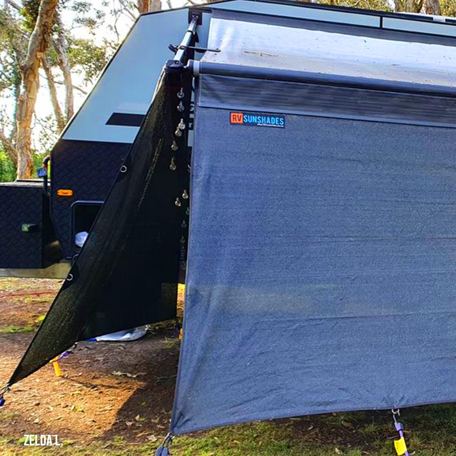 Caravan Privacy Screen 2.5x1.9m Awning Side Wall suit 9Ft Awning (1.9m Drop) iNSANE.SALE