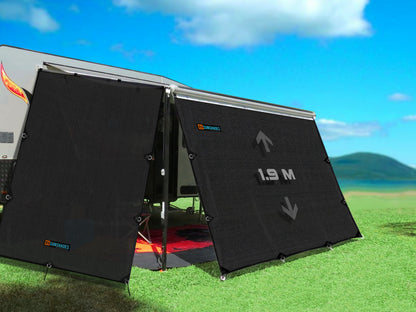 Caravan Privacy Screen 3.7x1.9m Awning Side Screen suit 13Ft Awning (1.9m Drop) iNSANE.SALE