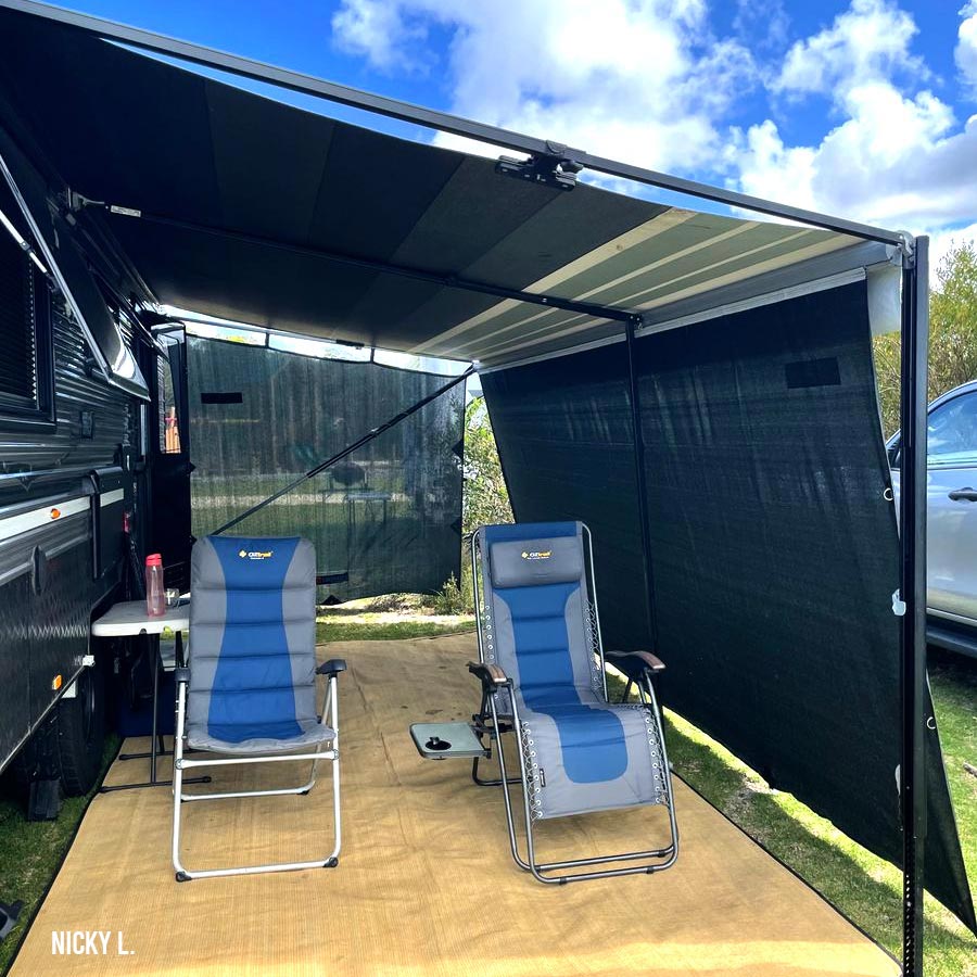 Caravan Privacy Screens 5.5x1.9m Awning Side Shade Screens suit 19Ft Awning (1.9m Drop) iNSANE.SALE