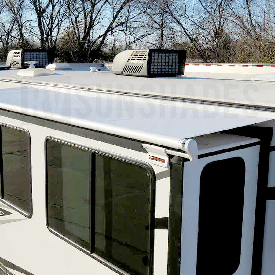 Caravan Slide-Out Awning Topper Window Awning Replacement Vinyl Fabric 3200x1200mm (BLACK) iNSANE.SALE