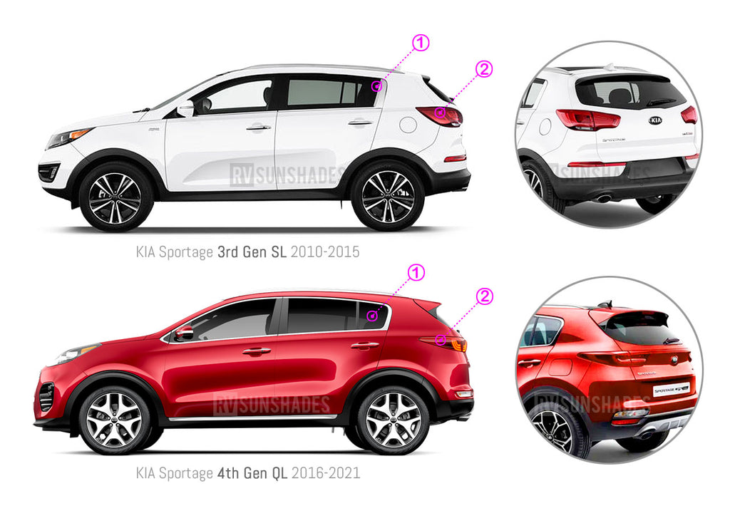 KIA Sportage Sun Shade 4th Gen QL 2016-2021 [Rear Door]