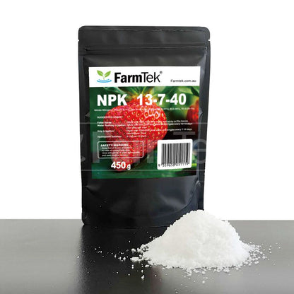 Farmtek NPK Fertilizer 13-7-40 Trace Elements Commercial Grade 100% Soluble (Fruiting) 450g