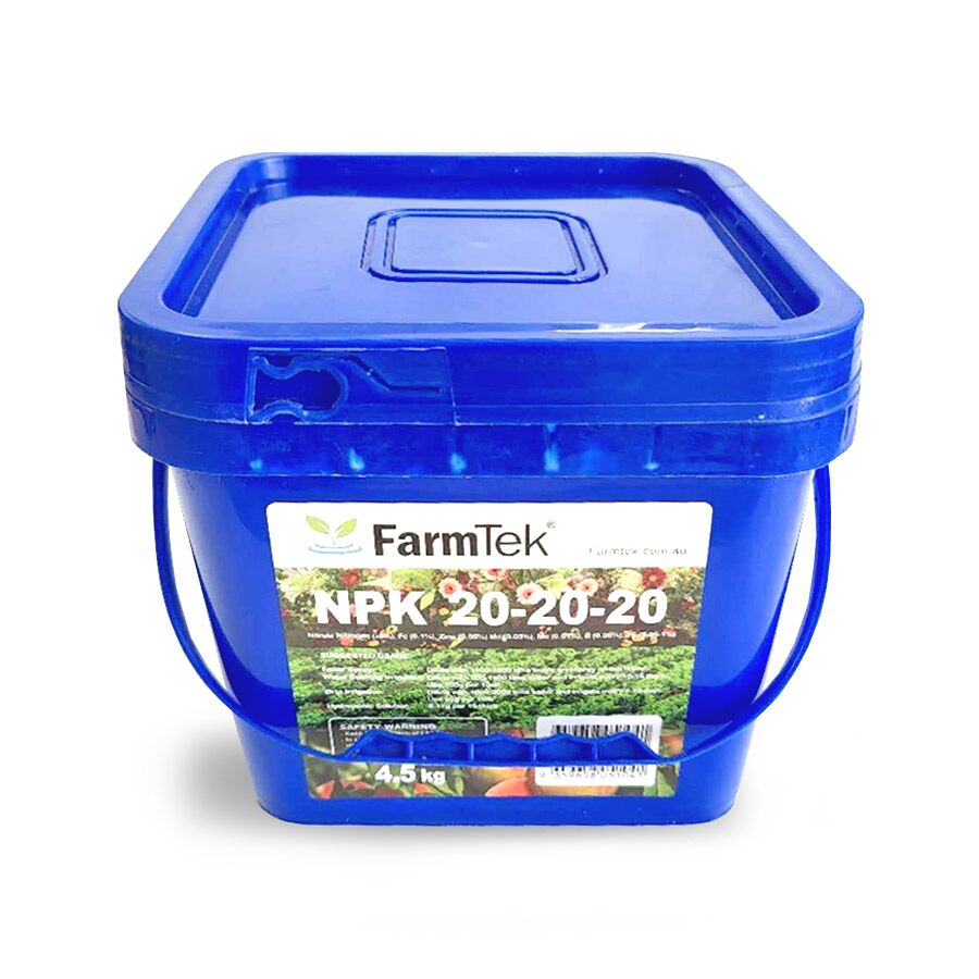 Farmtek NPK Fertilizer 20-20-20 Trace Elements Commercial Grade 100% Soluble (Multipurpose) 4.5kg