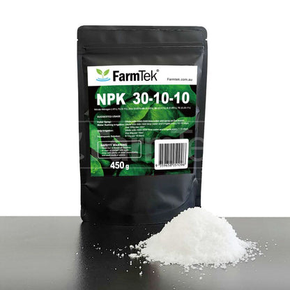 Farmtek NPK Fertilizer 30-10-10 Trace Elements Commercial Grade 100% Soluble (Nitrogen Focused) 450g