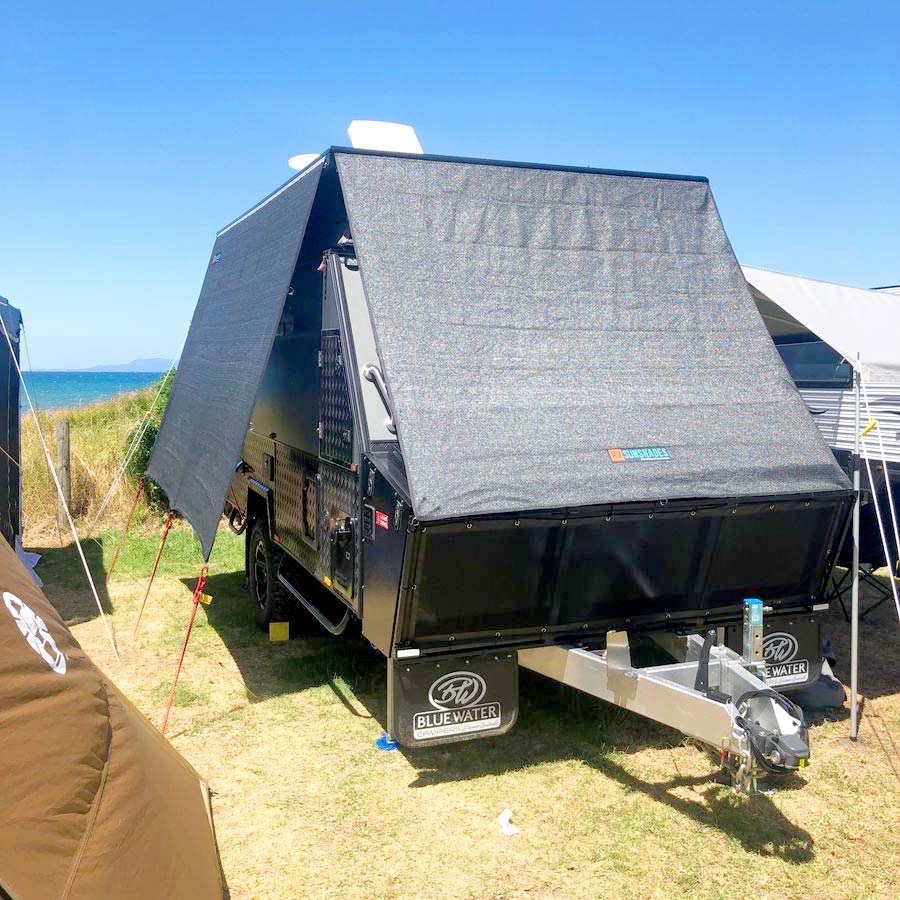 Offroad Pop Top Camper Awning End Wall 2.15x2.2m Rectangle Cut FLAT TOP (2.2m Drop) iNSANE.SALE