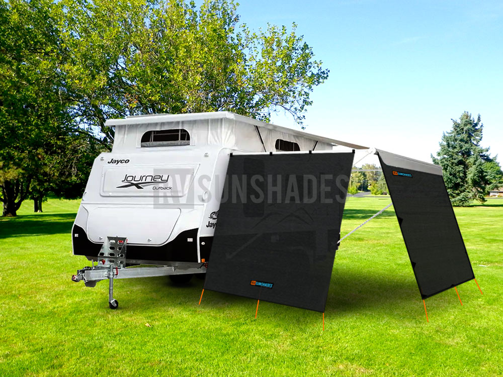 Offroad Pop Top Camper Awning End Wall 2.15x2.2m Rectangle Cut FLAT TOP (2.2m Drop) iNSANE.SALE
