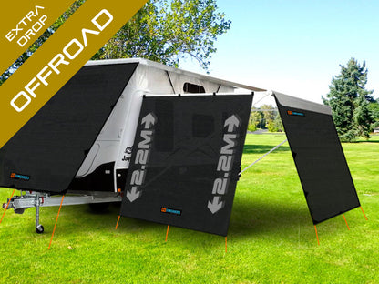 Offroad Pop Top Camper Awning End Wall 2.15x2.2m Rectangle Cut FLAT TOP (2.2m Drop) iNSANE.SALE