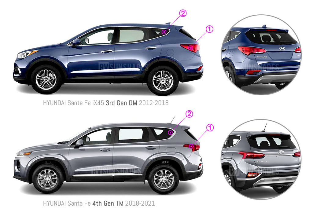 Hyundai Santa Fe ix45 Sun Shade DM (SWB) 2012-2018 [Quarter Window]