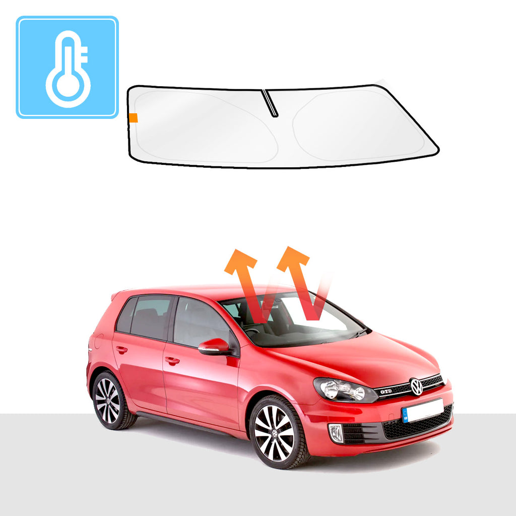 VW Golf Windshield Sun Shade MK6 2008-2012 Solar Screens *Insulated* Premium BLOCK OUT (RV21)