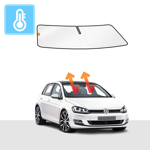 VW Golf Windshield Sun Shade MK7/MK7.5 2012-2020 Solar Screens *Insulated* Premium BLOCK OUT (RV16)