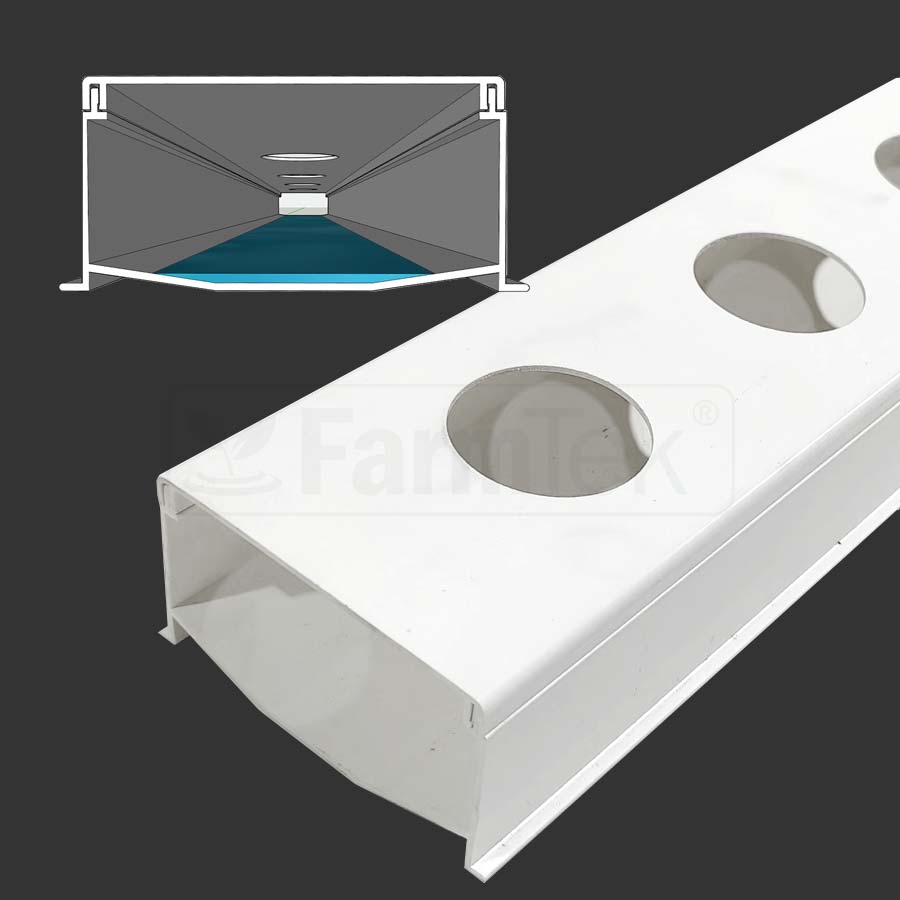 FarmTek® Hydroponic NFT Channels Nutrient Film Technique 100x50 2.9M + Lid (150mm Hole Distance) SELF PICKUP ONLY