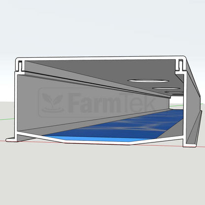 FarmTek® Hydroponic NFT Channels Nutrient Film Technique 100x50 2.9M + Lid (150mm Hole Distance) SELF PICKUP ONLY