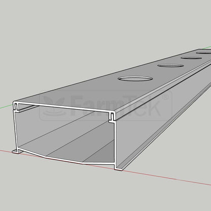 FarmTek® Hydroponic NFT Channels Nutrient Film Technique 100x50 2.9M + Lid (150mm Hole Distance) SELF PICKUP ONLY