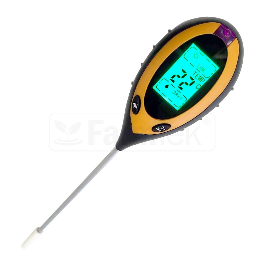 LCD 4 in 1 Soil Condition Tester pH Temperature Sunlight Moisture